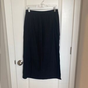 GAP Black Linen Midi Skirt